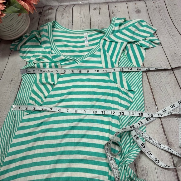 NWT Umgee boutique mint blue contrast stripes casual dress spring easter - Picture 11 of 12